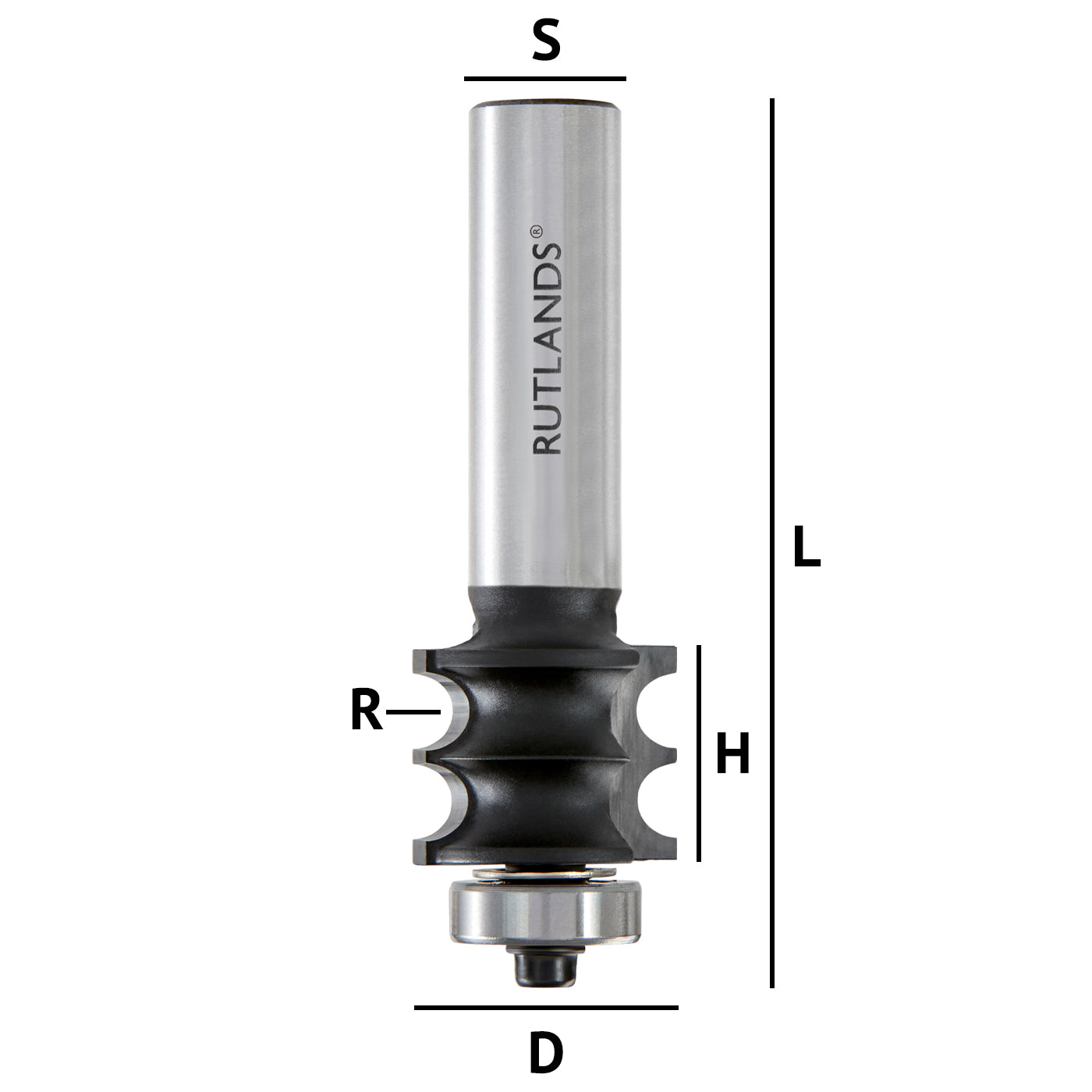 Router Bit - Double Beading - D=22.2mm H=17mm R=3.18mm L=73mm S=1/2"