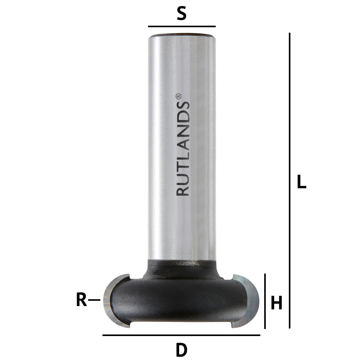 Router Bit - Sunk Radius - D=30mm H=10mm R=5mm L=54mm S=1/2"