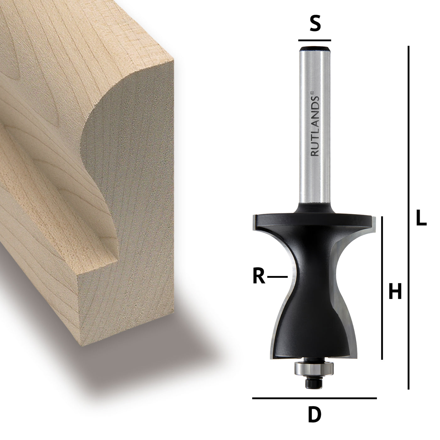 Router Bit - Stair Handrail - D=50.8mm H=57.2mm R=16.7mm L=116mm S=1/2"