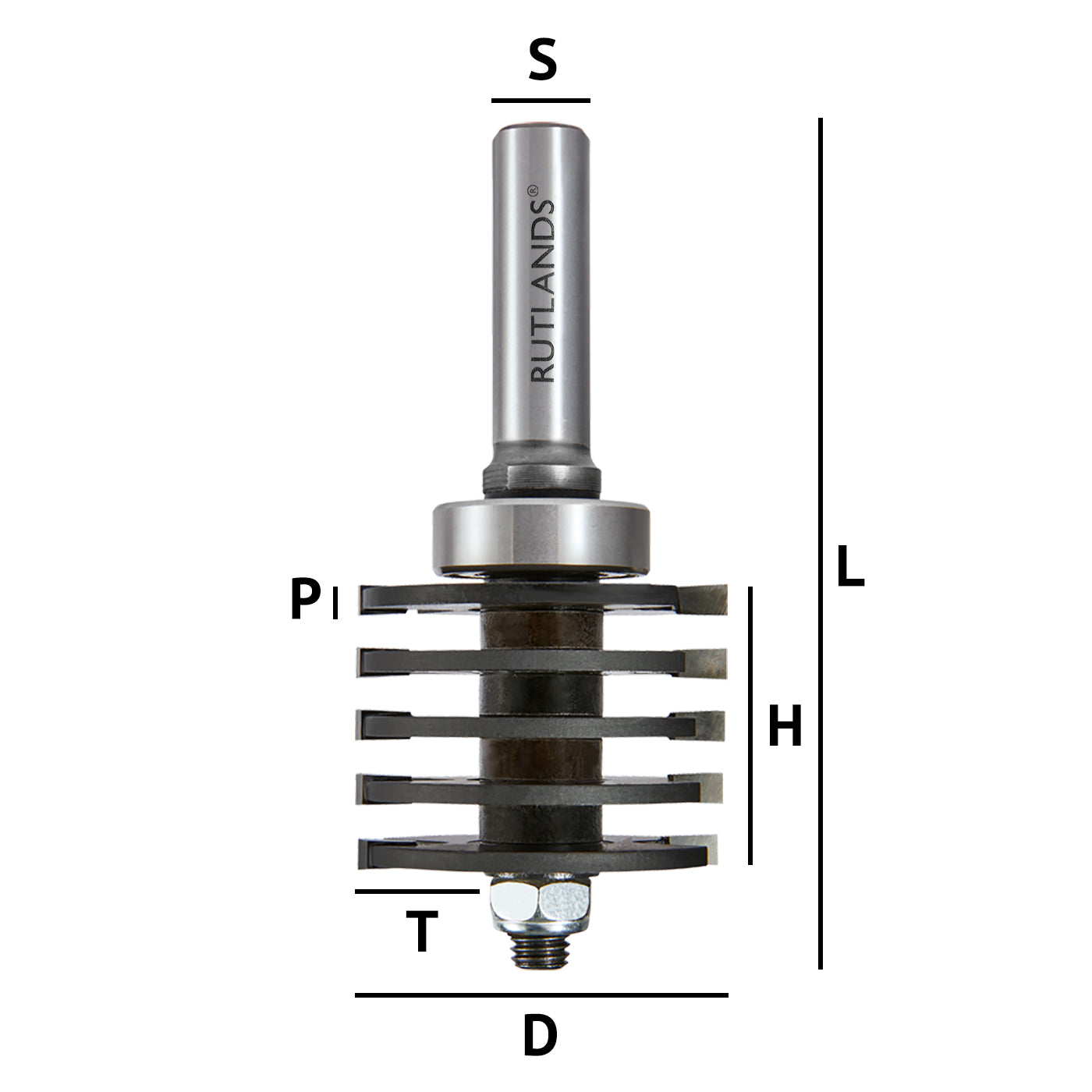 Router Bit - Comb Box Joint - D=47.6mm H=36mm P=3.97mm T=9.5mm L=108mm S=1/2"