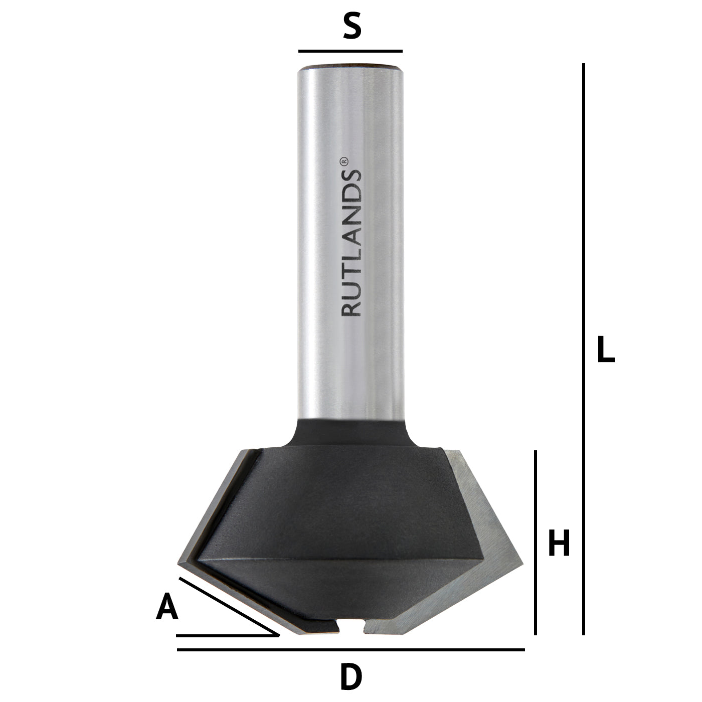 Router Bit - Birds Mouth - D=41mm H=22mm A=30° L=66.7mm S=1/2"