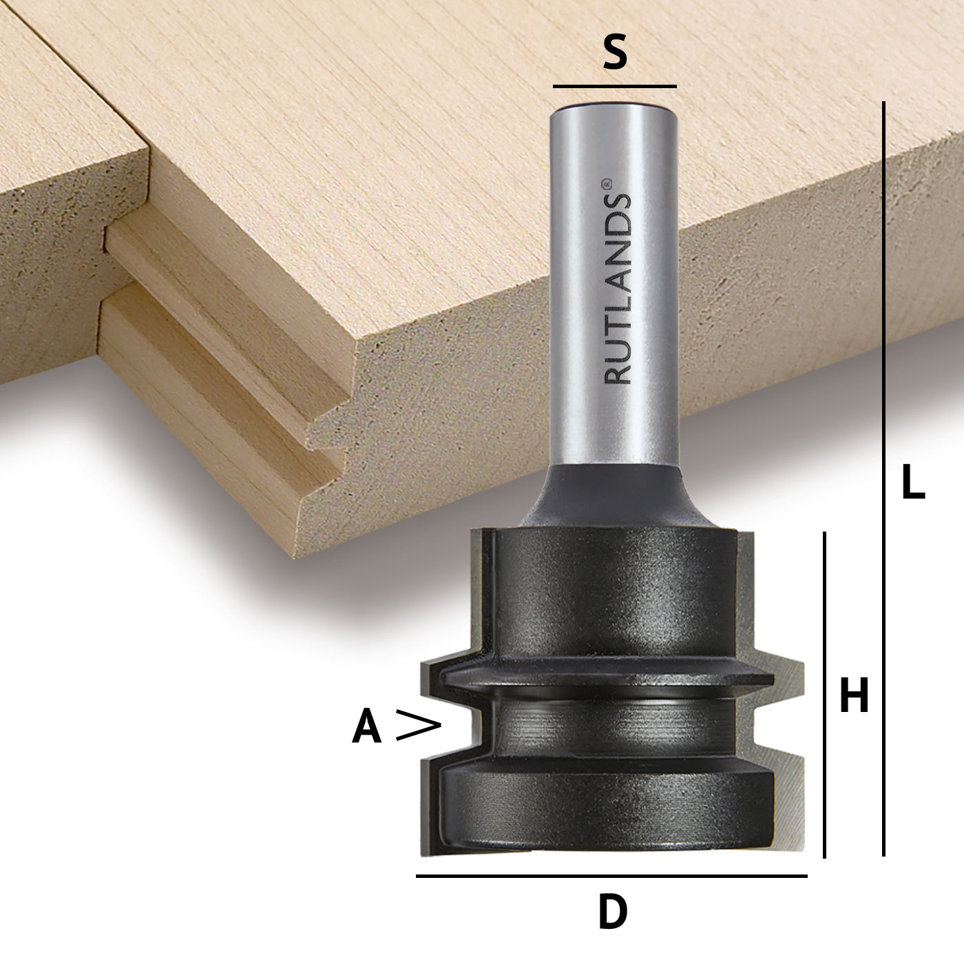 Router Bit - Reversible Glue Joint - D=38mm H=32mm A=30° L=73mm S=1/2"