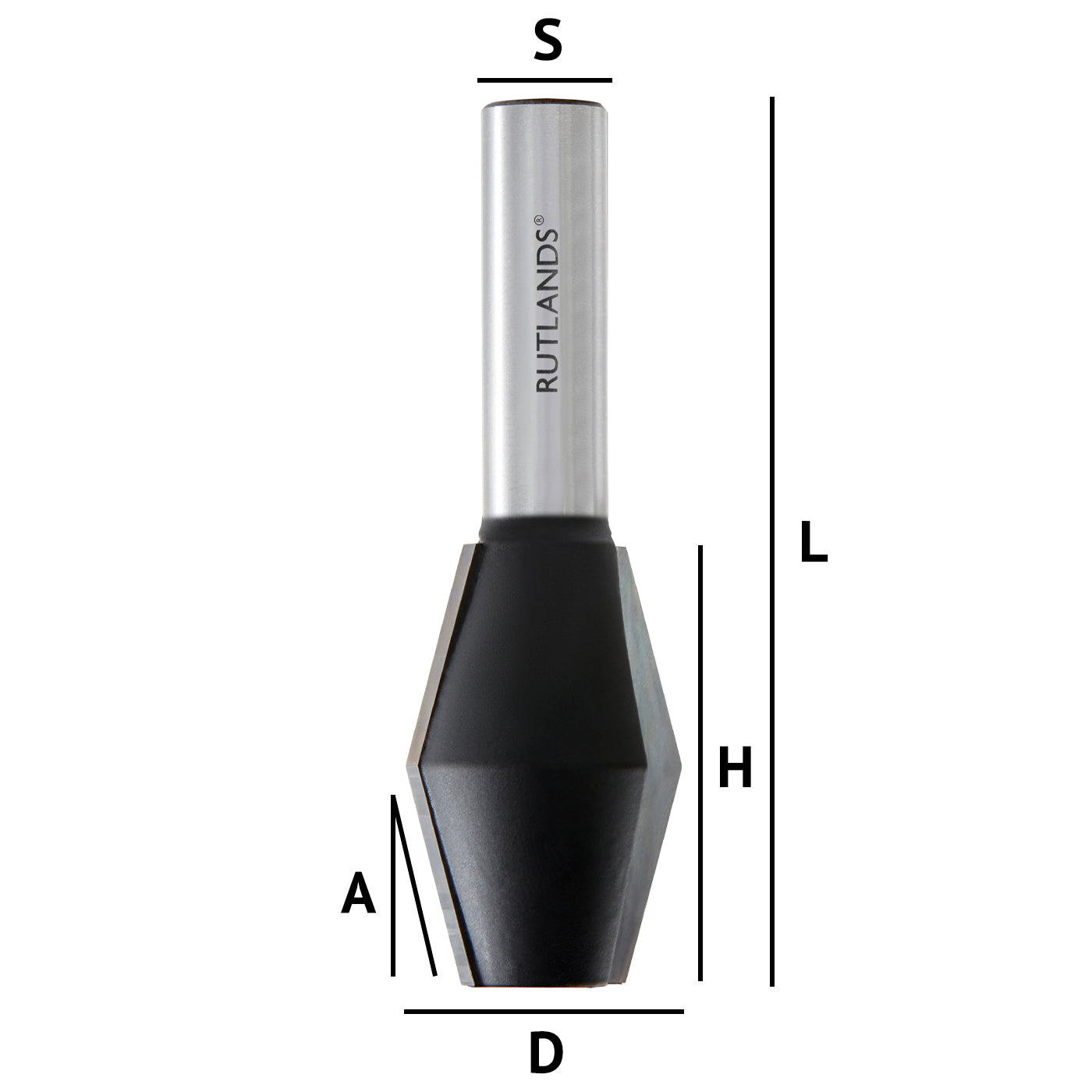 Router Bit - Butterfly Spline - D=28.6mm H=44mm A=14° L=89.5mm S=1/2"