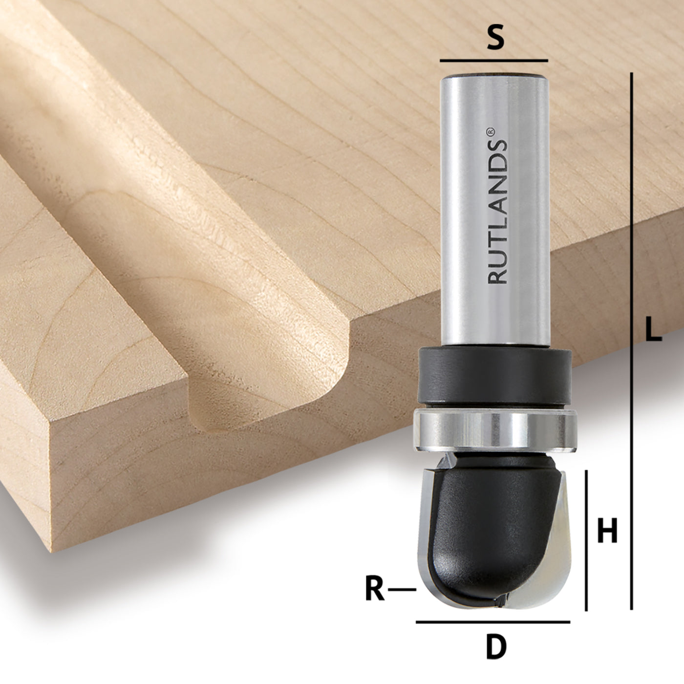 Router Bit - Bowl & Tray with Bearing - D=19mm H=16mm R=6mm L=62mm S=1/2"
