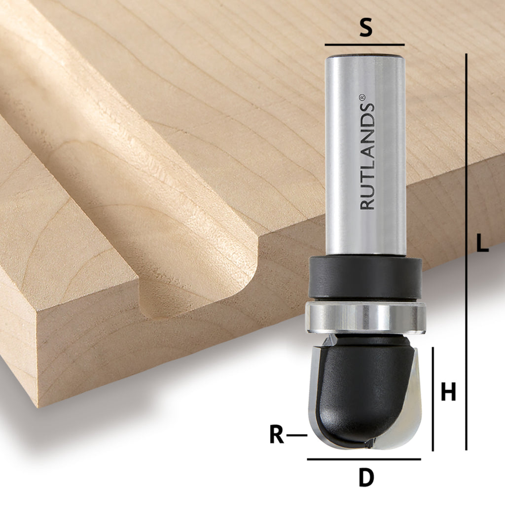 Bowl and tray router shop bit with bearing