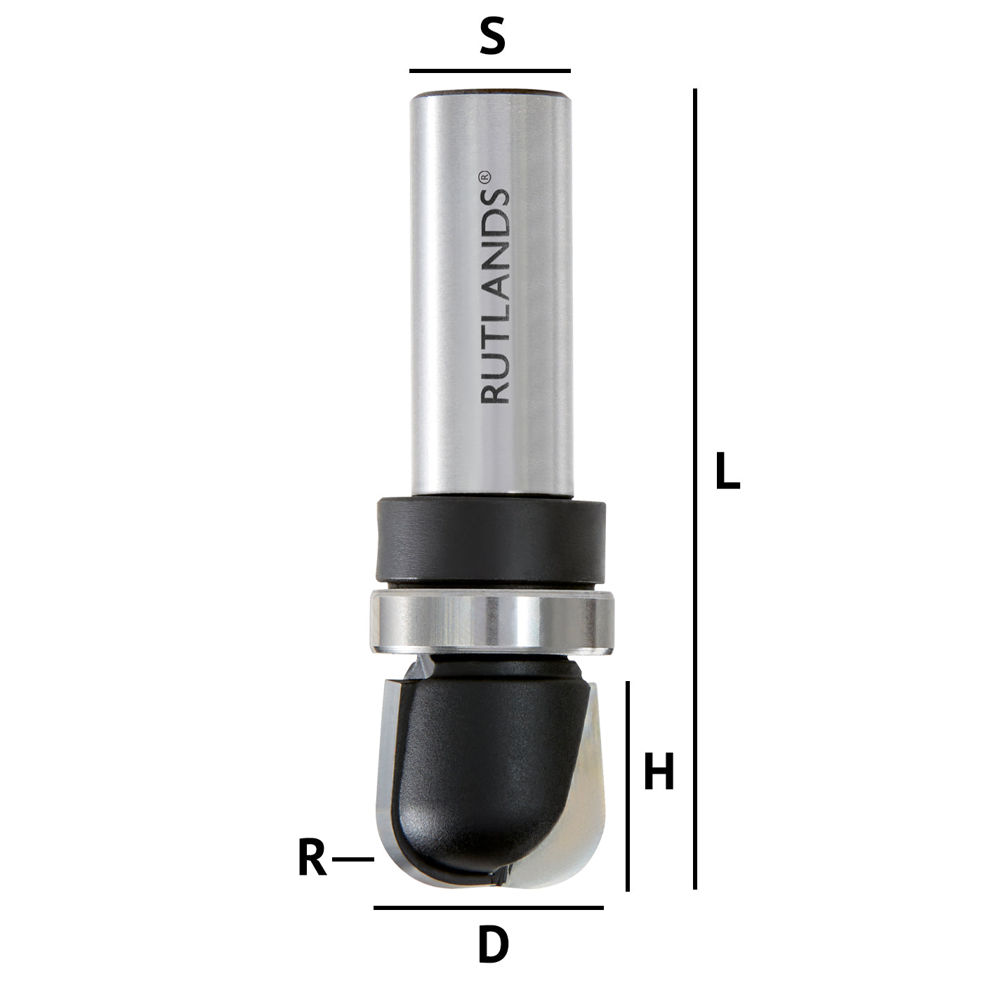 Router Bit - Bowl & Tray with Bearing - D=19mm H=16mm R=6mm L=62mm S=1/2"