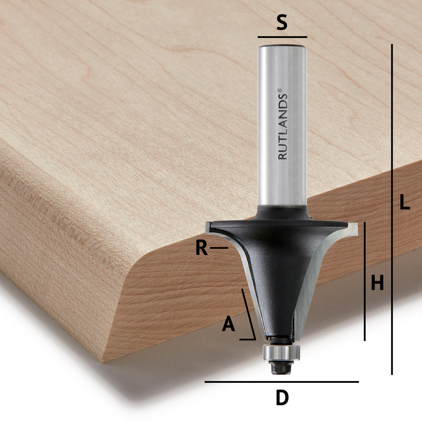 Router Bit - Architrave Chamfer - D=40mm H=30mm A=73° R=9mm L=84mm S=1/2"