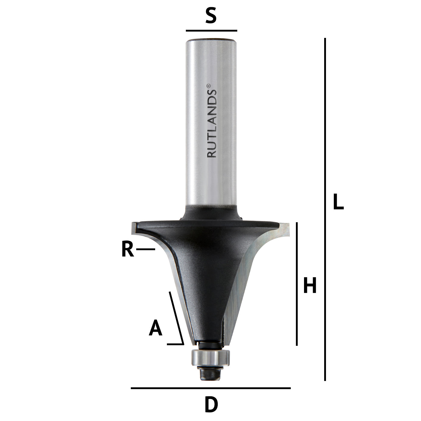 Router Bit - Architrave Chamfer - D=40mm H=30mm A=73° R=9mm L=84mm S=1/2"