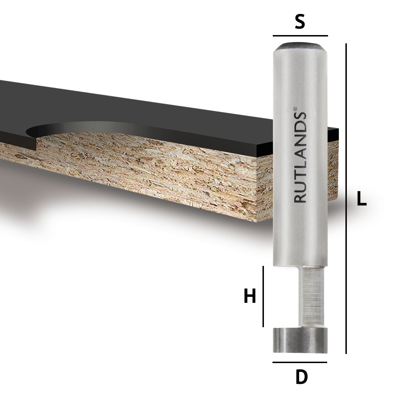 Solid Carbide - Low Profile Flush Trim - D=6.35mm H=6.35mm L=35mm S=1/4"