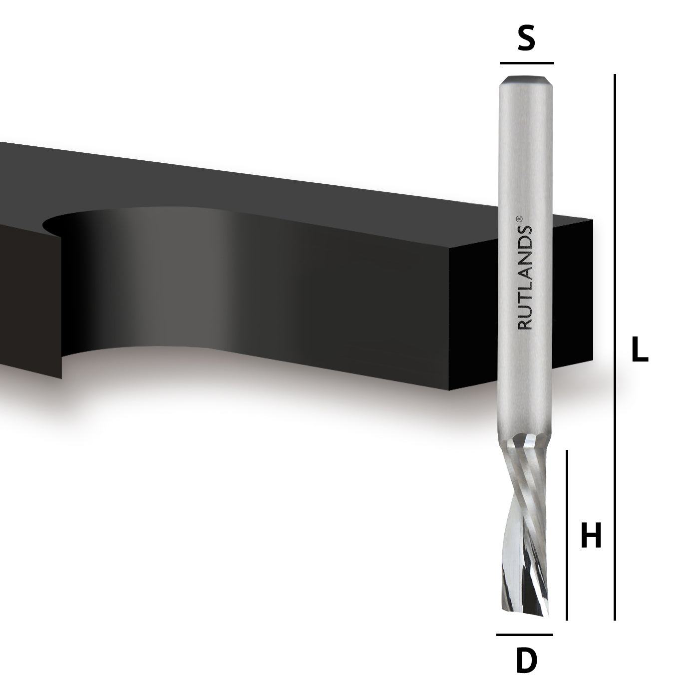 Solid Carbide - Spiral Down Cut Acrylic - D=6.35mm H=19mm L=63mm S=1/4"