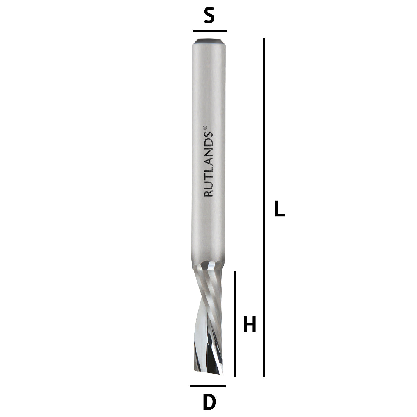 Solid Carbide - Spiral Down Cut Acrylic - D=6.35mm H=19mm L=63mm S=1/4"