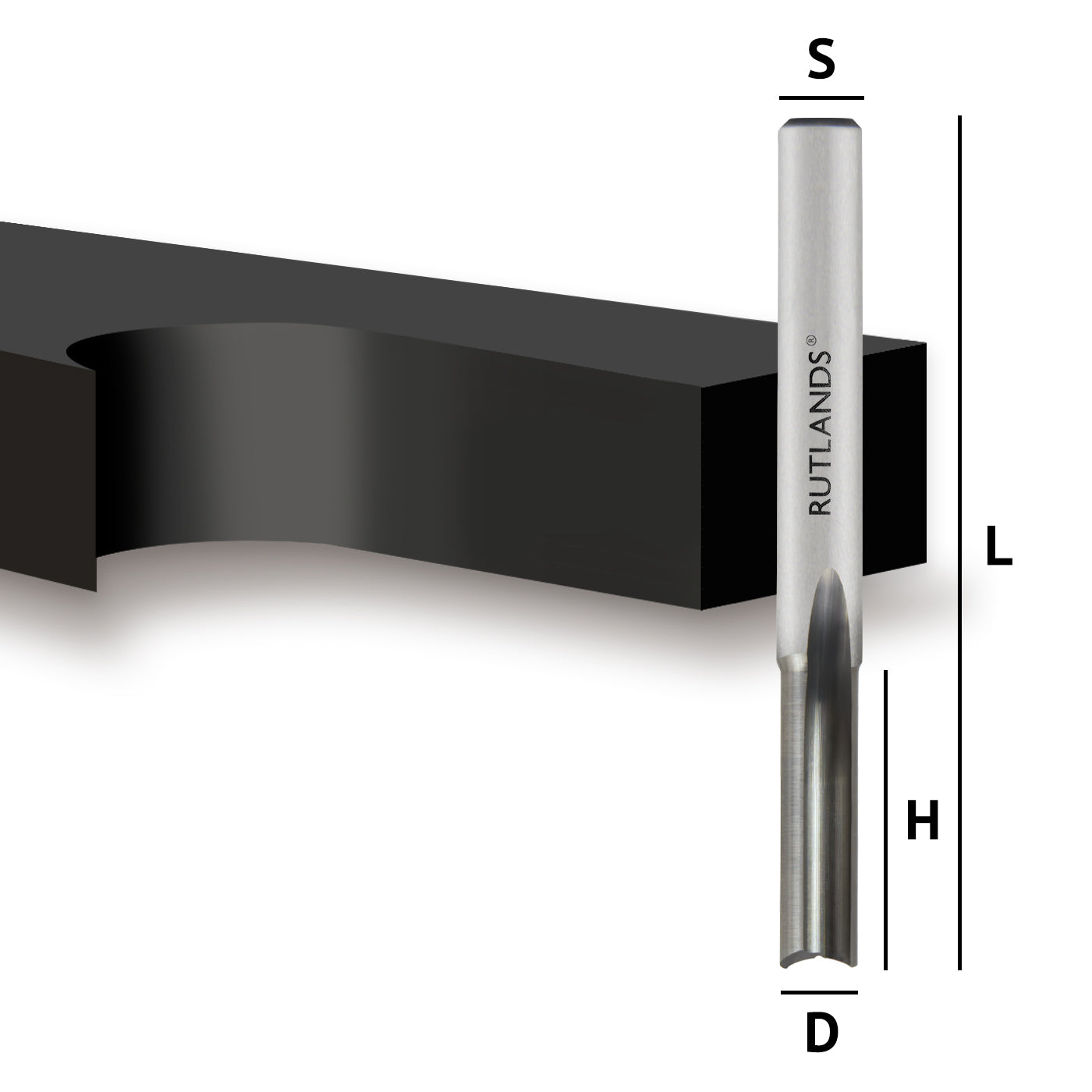 Solid Carbide - Straight Acrylic 2 Flute - D=6.35mm H=19mm L=63.5mm S=1/4"