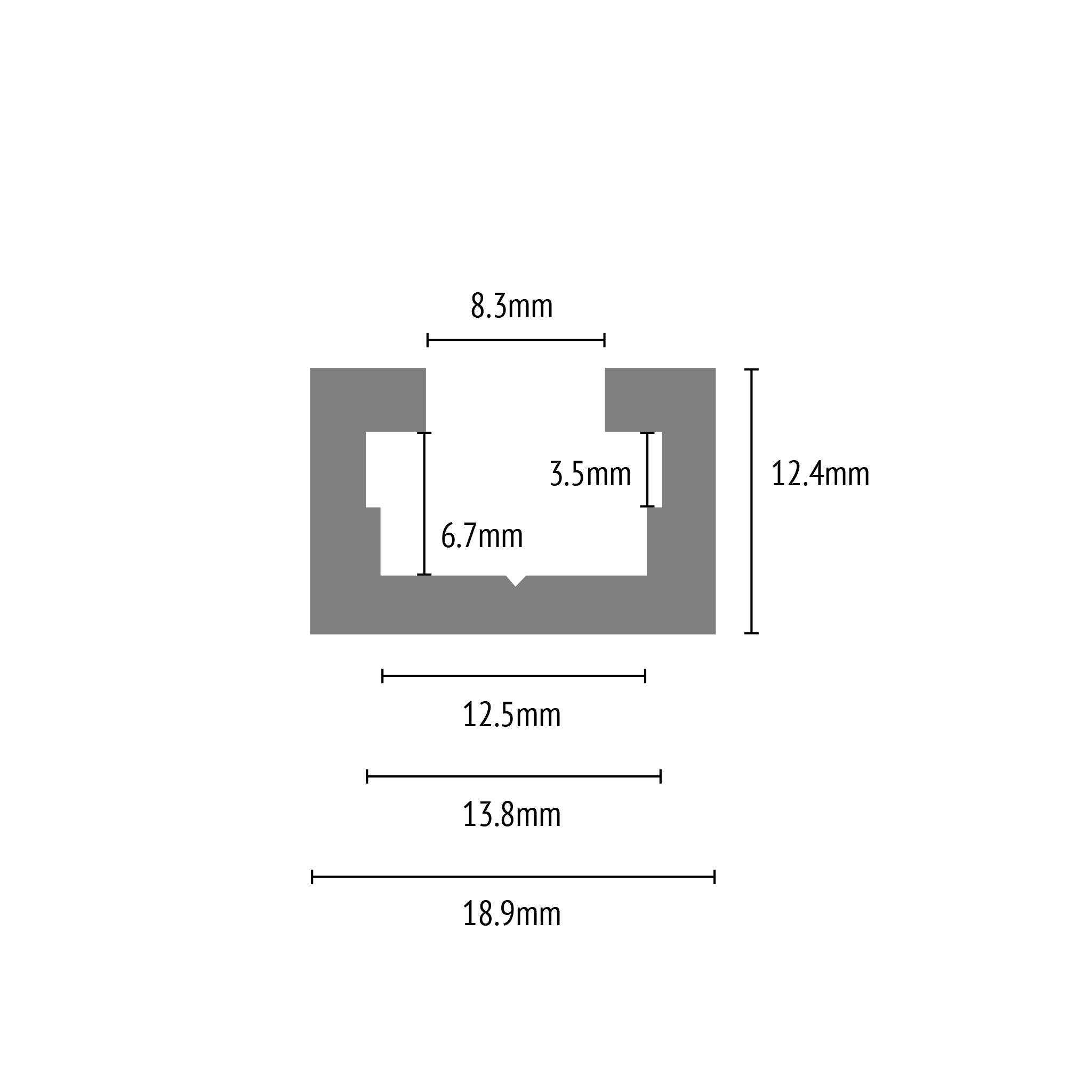 T Track - 8.3mm - Pack of 2