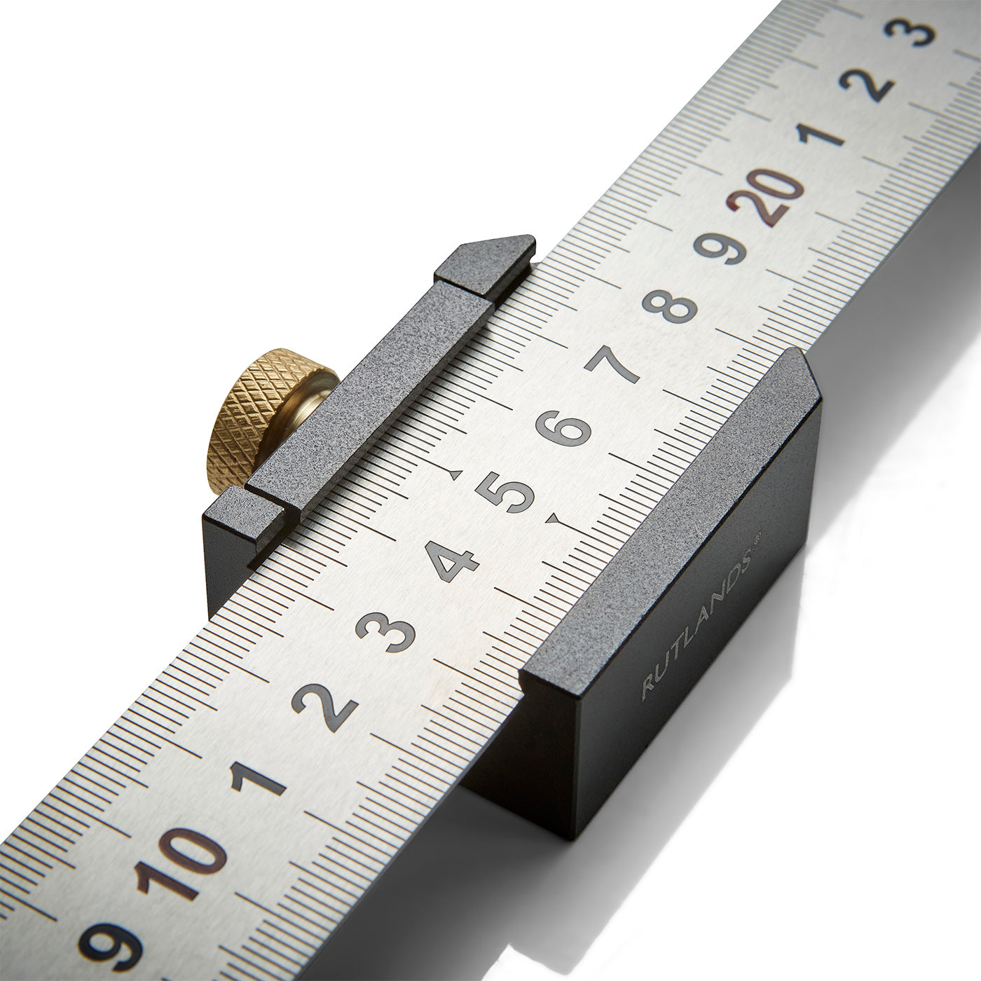 Stainless Steel Ruler with 30mm Scriber Block 20 Metric Inch